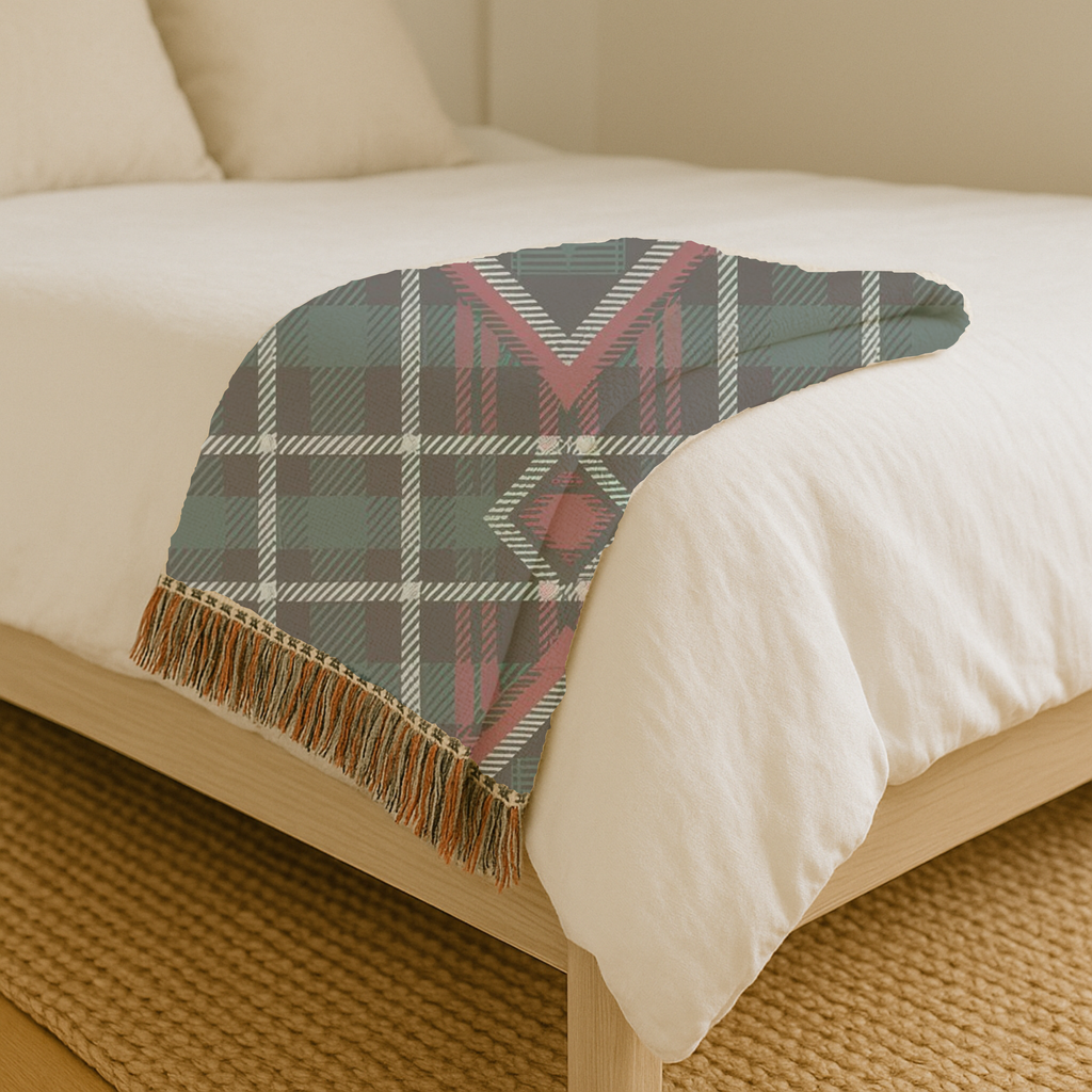 Heritage Throw — 1990s Diamond Tartan Woven Blanket