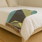Electric Triangle Throw — 1980s Bold Stripe Geometric Woven Blanket