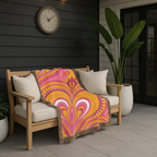 🧡 Palazzo Throw — 1960s Damask Paisley Woven Blanket