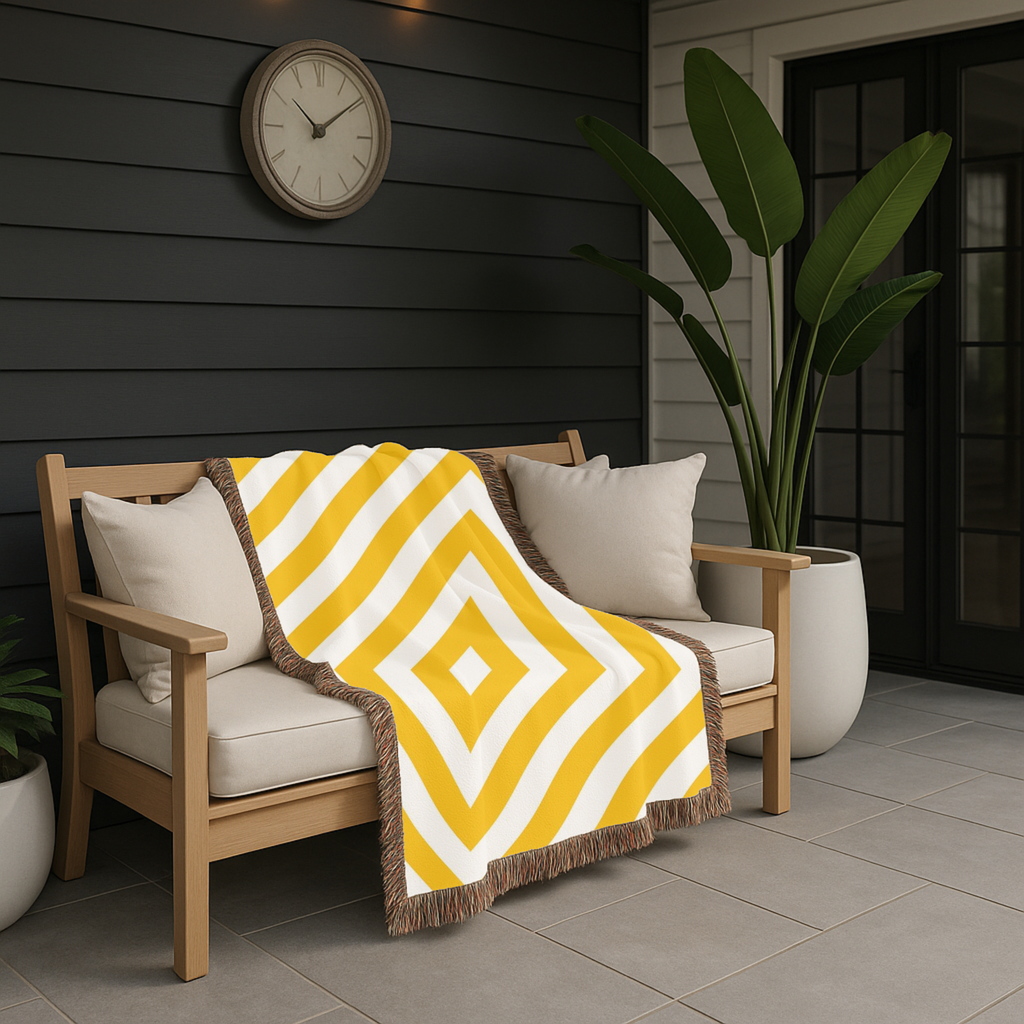 💛 Golden Diamond Throw — warm concentric diamond