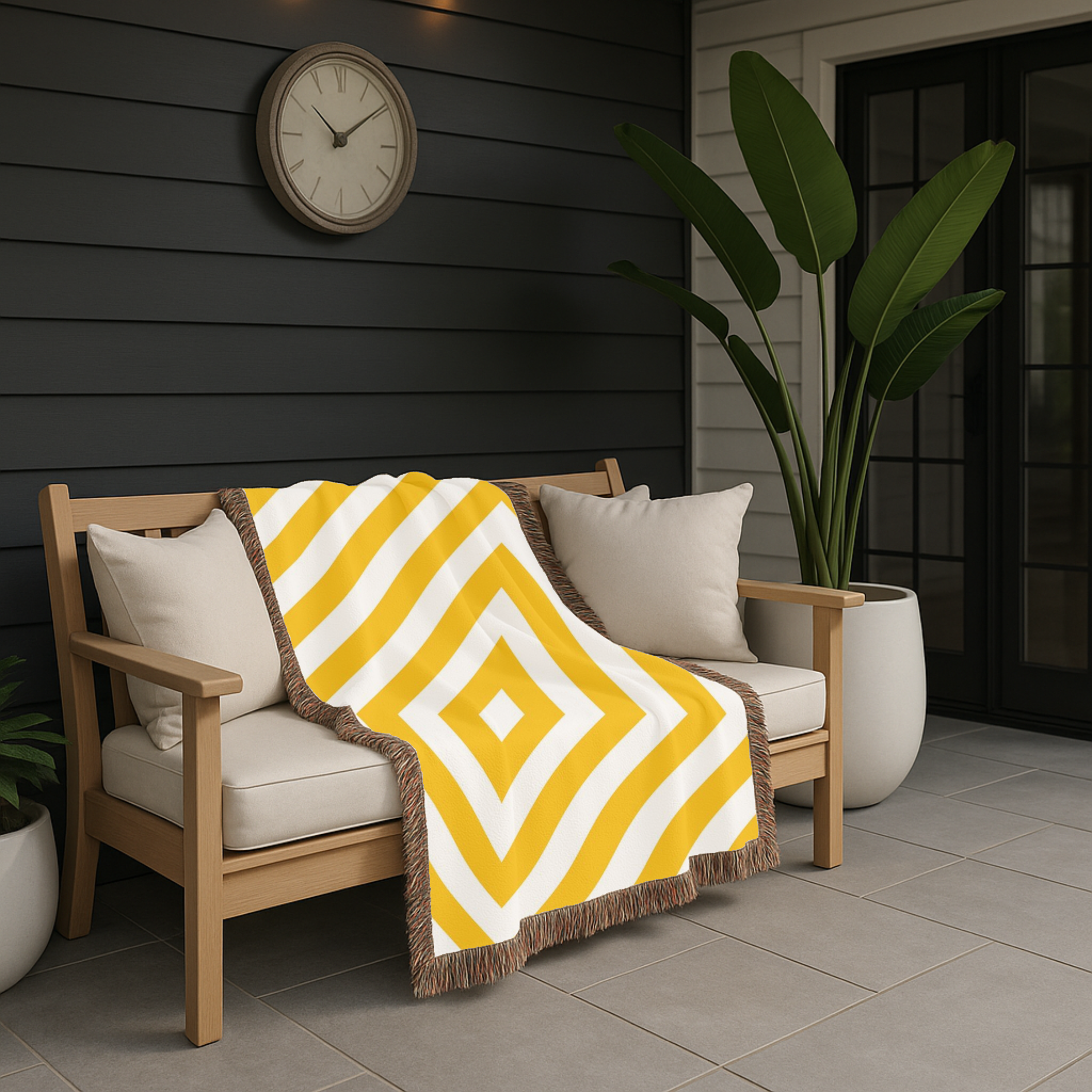 💛 Golden Diamond Throw — warm concentric diamond