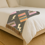 Walkman Throw — 1980s Headphones & Cassette Woven Blanket