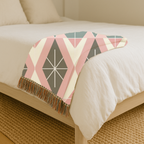 Prism Geo Throw — 1980s Pastel Geometric Woven Blanket