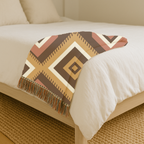 Kilim Star Throw — 1970s Aztec Geometric Woven Blanket