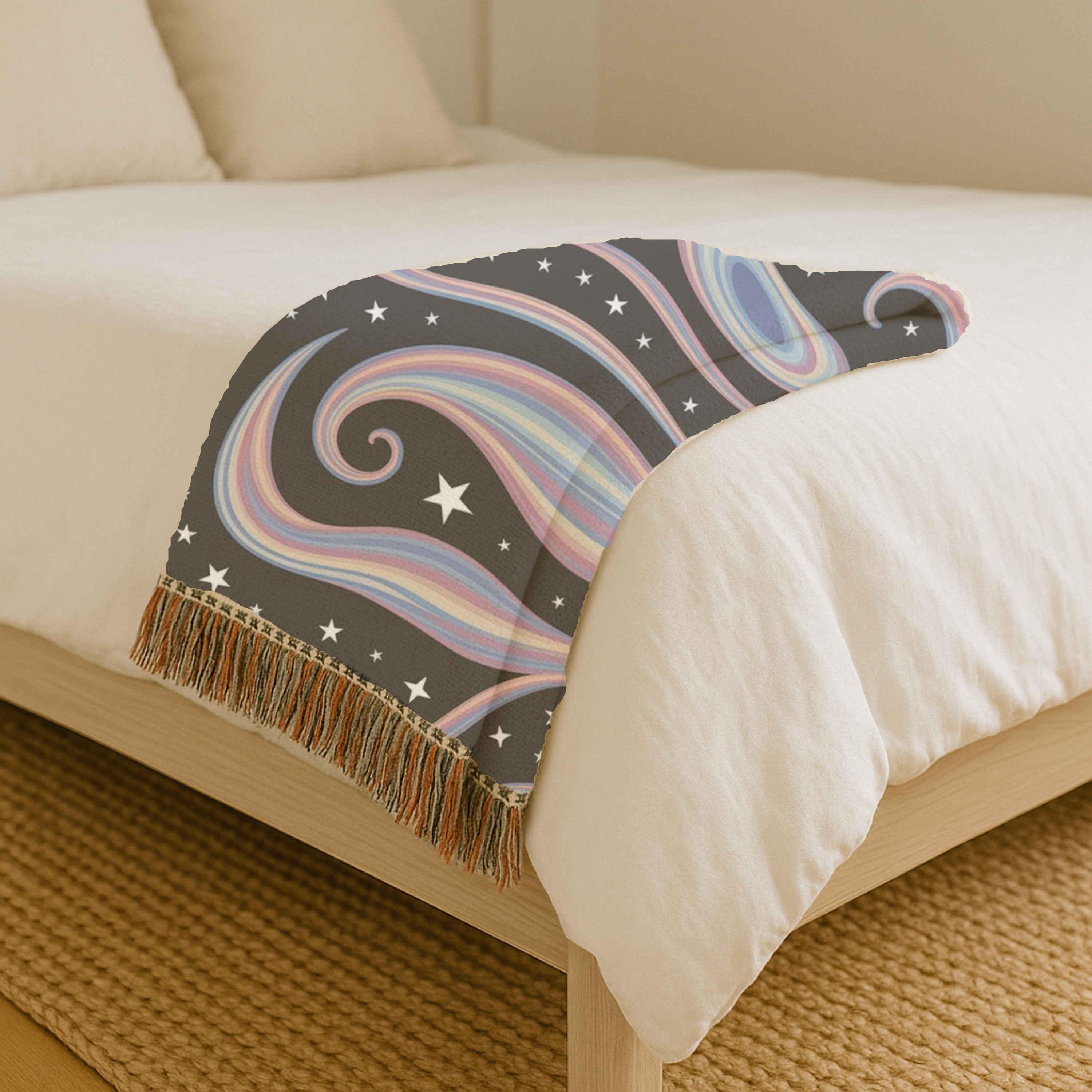 Cosmos Throw — 2000s Y2K Pastel Galaxy Woven Blanket