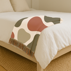 River Stone Throw — 1970s Abstract Organic Woven Blanket