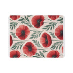 Poppy Floral Sherpa Blanket — Cozy Fleece Throw with Red Poppy Pattern