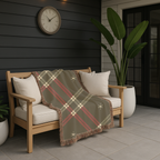Startan Throw — 1990s Plaid & Star Woven Blanket