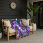 Nebula Throw — 2000s Y2K Neon Swirl Woven Blanket