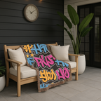Graffiti Throw — 2000s Hip Hop Street Art Woven Blanket