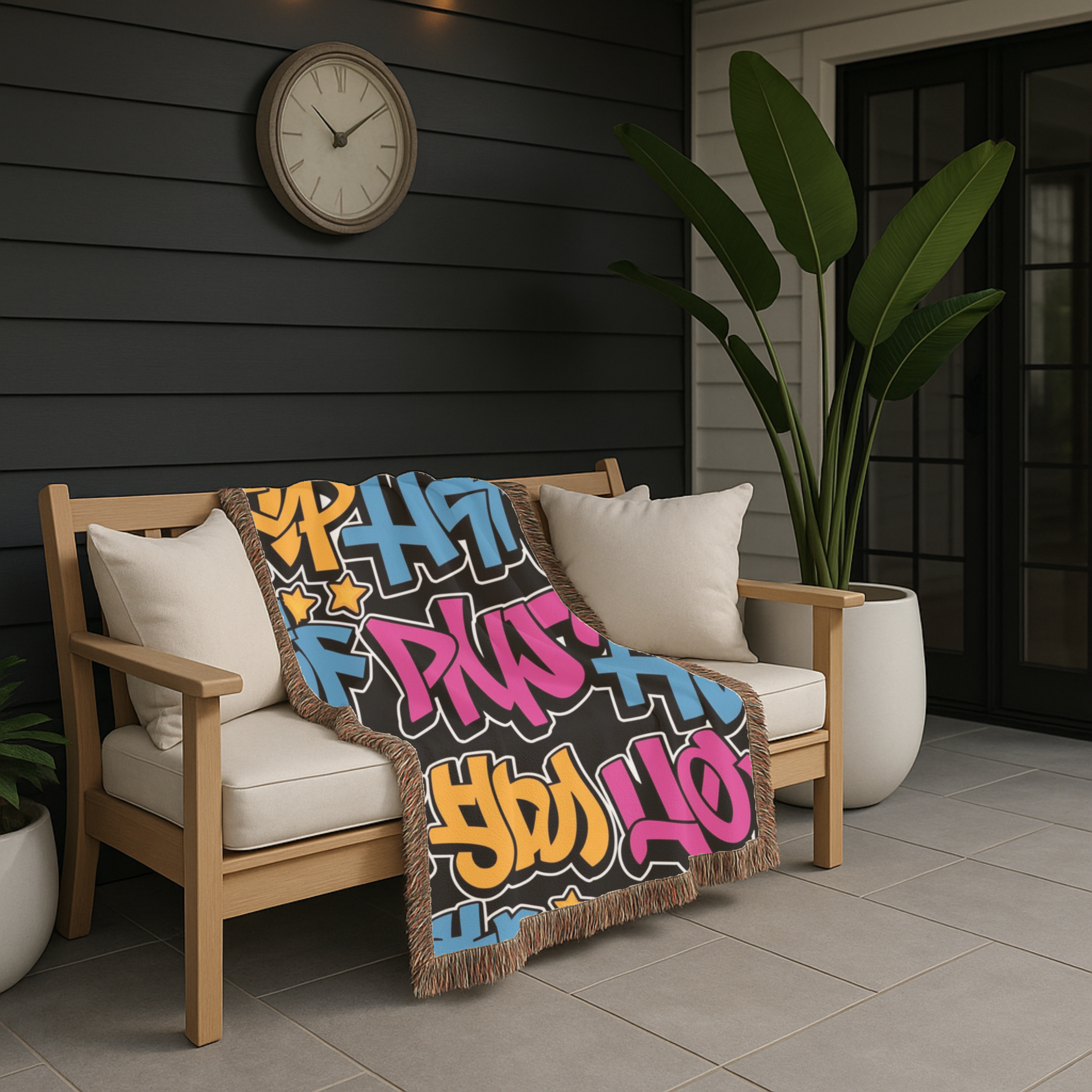 Graffiti Throw — 2000s Hip Hop Street Art Woven Blanket