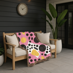 Dot Pop Throw — 1980s Bold Circle Woven Blanket