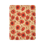 1940s Crimson Poppy Field Woven Blanket - 1940s Bold Graphic Woven Blanket