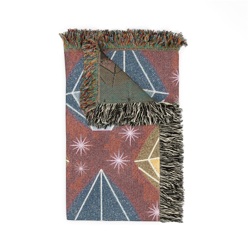 Diamond Glam Throw — 1980s Jewel Sparkle Woven Blanket