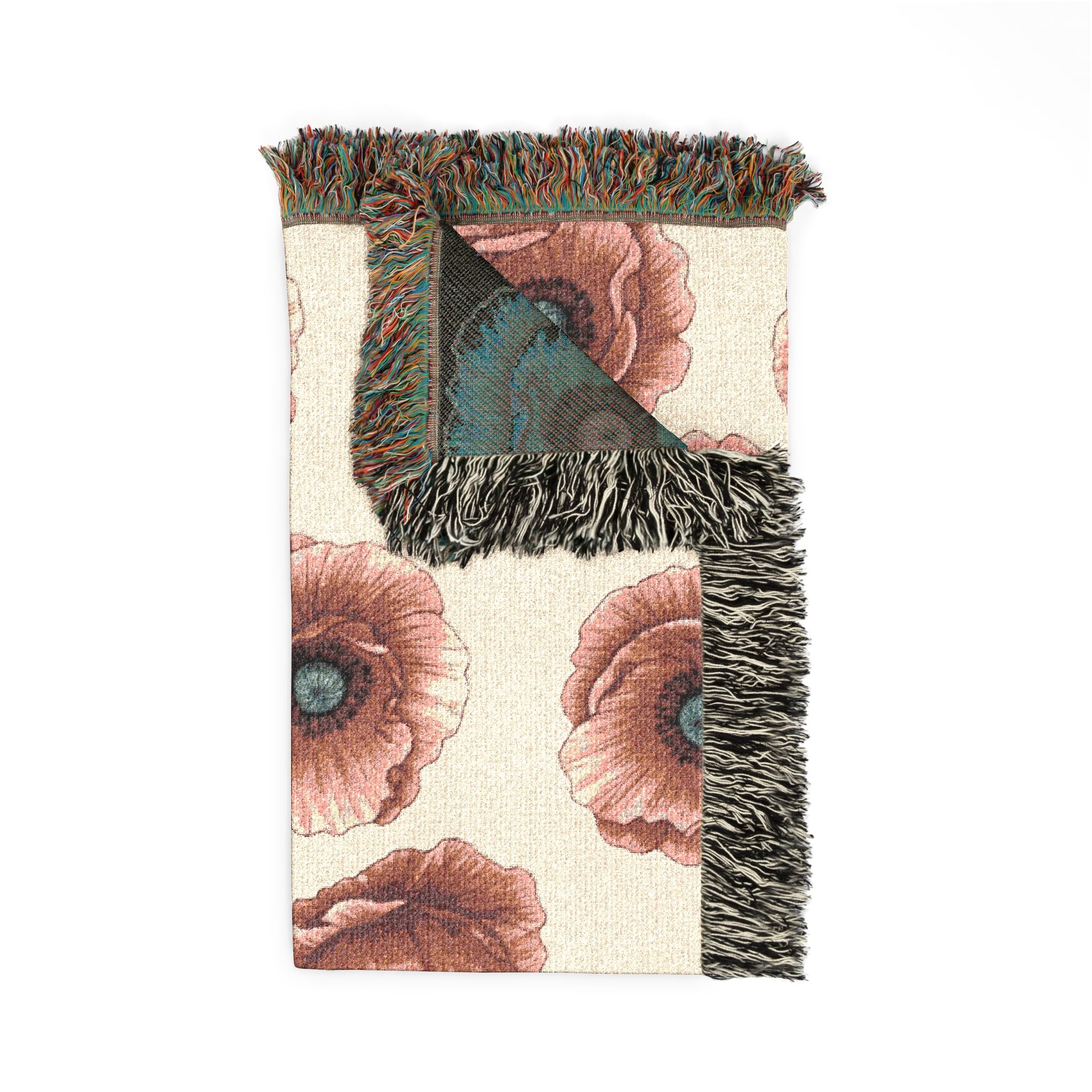 Victory Poppy Throw — 1940s Bold Graphic Woven Blanket