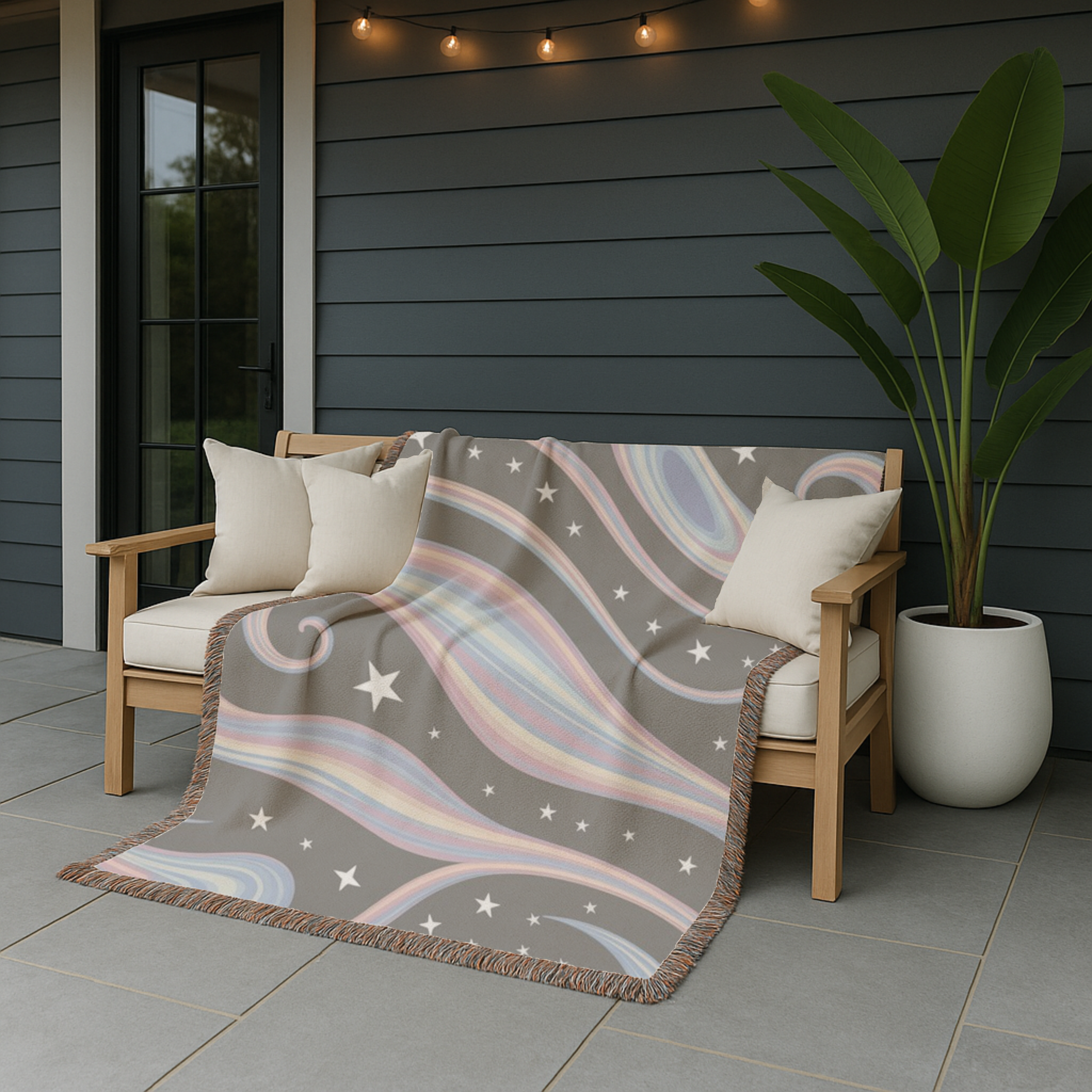 Cosmos Throw — 2000s Y2K Pastel Galaxy Woven Blanket