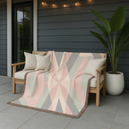 Diamond Lattice Throw — 1980s Pastel Elegance Woven Blanket