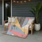 Memphis Sunshine Throw — 1980s Bold Geometric Woven Blanket