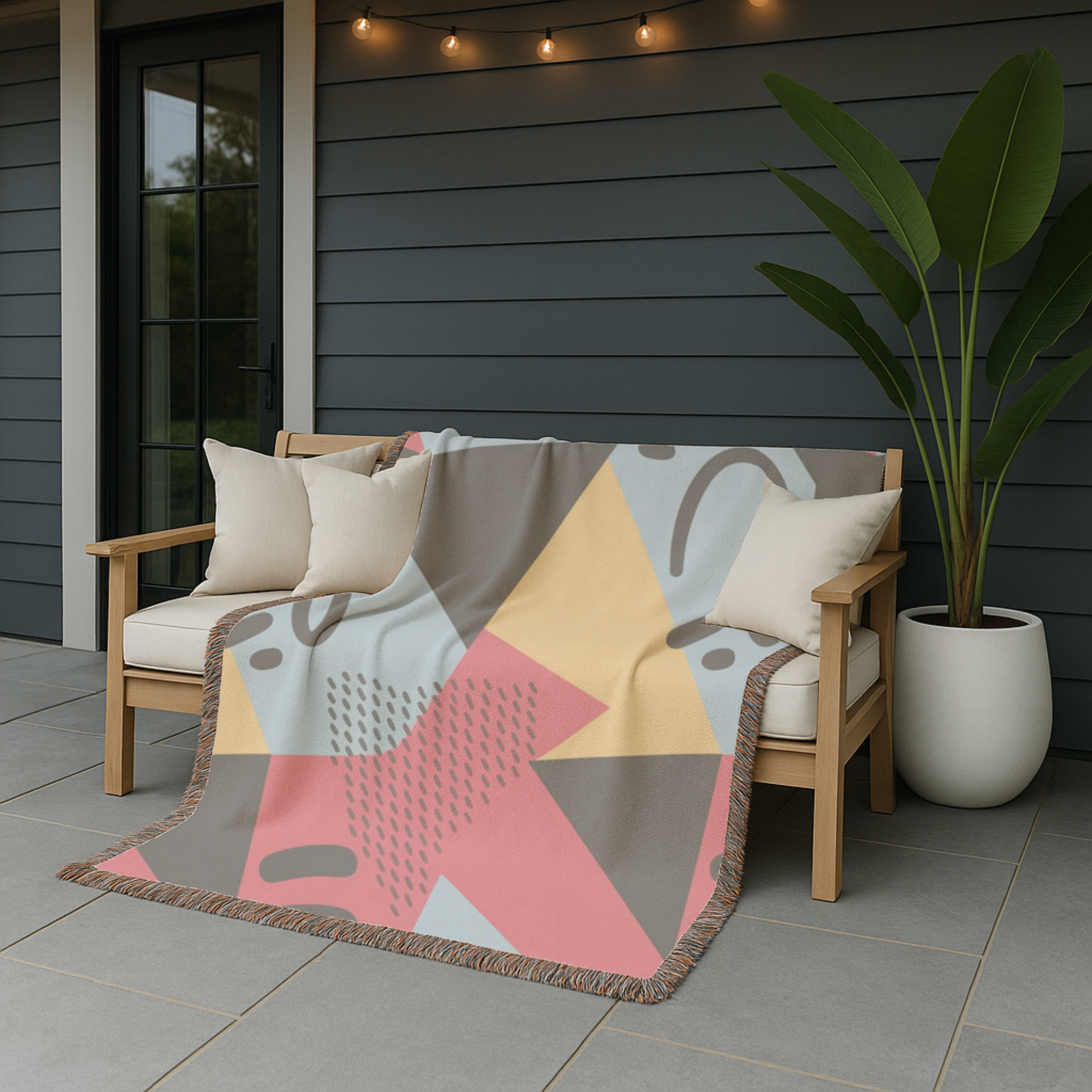 Memphis Night Throw — 1980s Geometric Art Woven Blanket