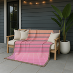 Retrowave Throw — 1980s Synthwave Sunset Woven Blanket