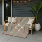 Startan Throw — 1990s Plaid & Star Woven Blanket