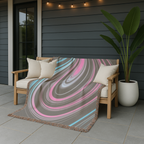 Neon Vortex Throw — 2000s Y2K Neon Flow Woven Blanket