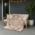 Spirit Medallion Throw — 1970s Ornate Circle Woven Blanket
