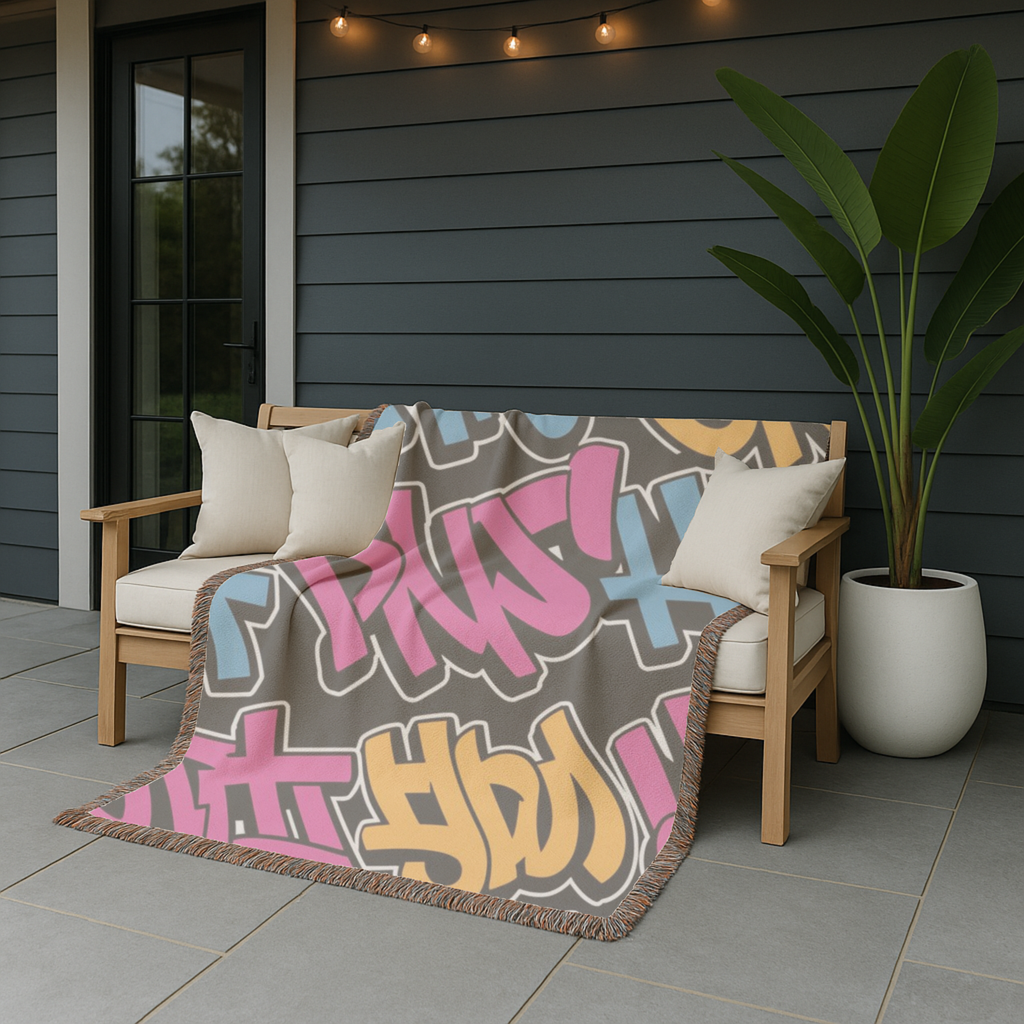 Graffiti Throw — 2000s Hip Hop Street Art Woven Blanket