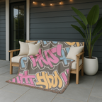 Graffiti Throw — 2000s Hip Hop Street Art Woven Blanket