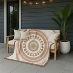Sage Dreamcatcher Throw — 1970s Bohemian Olive Woven Blanket