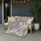 Mercury Throw — 2000s Y2K Chrome & Iridescent Woven Blanket