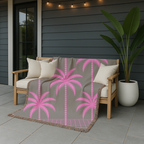 Neon Palm Throw — 1980s Tropical Night Woven Blanket