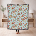 English Garden Throw — 1940s Ditsy Floral Woven Blanket