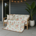English Garden Throw — 1940s Ditsy Floral Woven Blanket