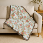 English Garden Throw — 1940s Ditsy Floral Woven Blanket