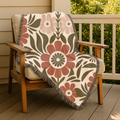 🌺  Folk Garden Throw — 1970s Botanical Folk Woven Blanket