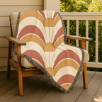 Rising Sun Throw — 1970s Art Deco Arch Woven Blanket
