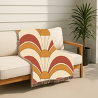 Rising Sun Throw — 1970s Art Deco Arch Woven Blanket