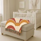 Rising Sun Throw — 1970s Art Deco Arch Woven Blanket