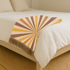 Sunray Throw — 1970s Starburst Ray Woven Blanket