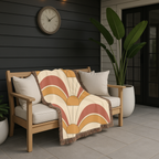 Rising Sun Throw — 1970s Art Deco Arch Woven Blanket