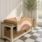 Rising Sun Throw — 1970s Art Deco Arch Woven Blanket