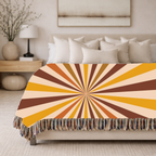 Sunray Throw — 1970s Starburst Ray Woven Blanket