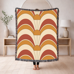 Rising Sun Throw — 1970s Art Deco Arch Woven Blanket