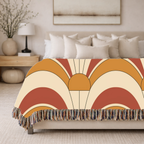 Rising Sun Throw — 1970s Art Deco Arch Woven Blanket