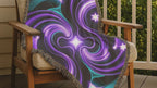 Nebula Throw — 2000s Y2K Neon Swirl Woven Blanket