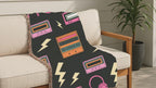 Walkman Throw — 1980s Headphones & Cassette Woven Blanket