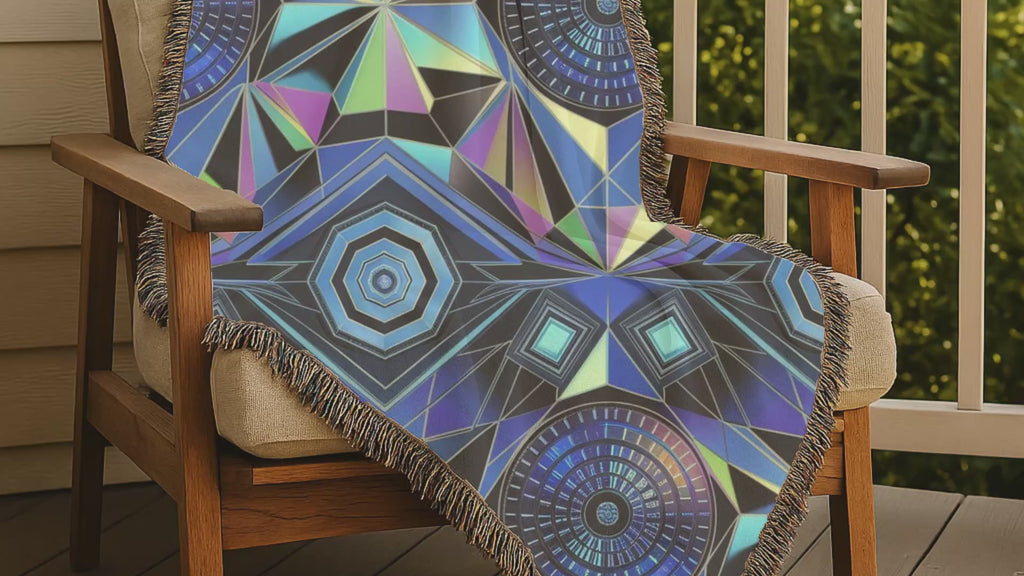 Crystal Throw — 2000s Y2K Kaleidoscope Gem Woven Blanket