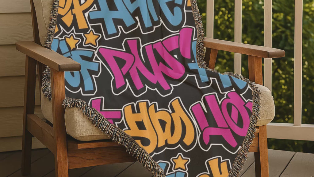 Graffiti Throw — 2000s Hip Hop Street Art Woven Blanket