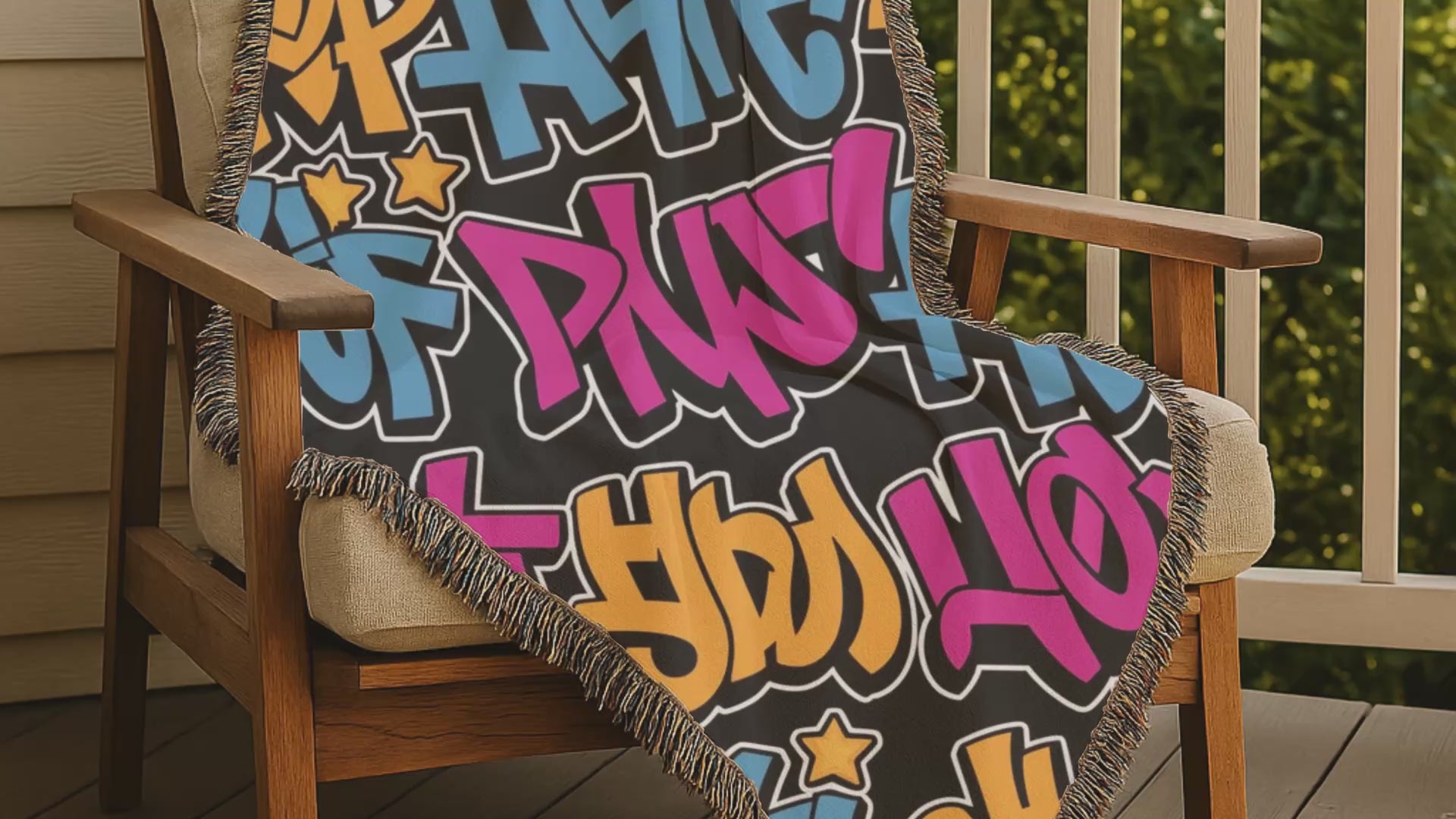Graffiti Throw — 2000s Hip Hop Street Art Woven Blanket
